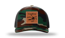 Load image into Gallery viewer, Kayaking Makes Me Wet Leather Patch Richardson 112PFP Camo Hat

