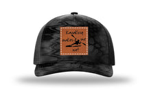 Load image into Gallery viewer, Kayaking Makes Me Wet Leather Patch Richardson 112PFP Camo Hat

