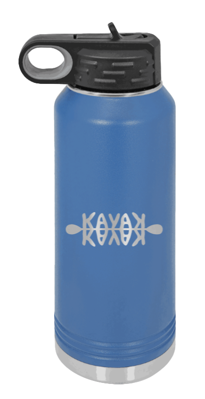 Kayak - 32oz Water Bottle Laser Engraved- Royal Blue