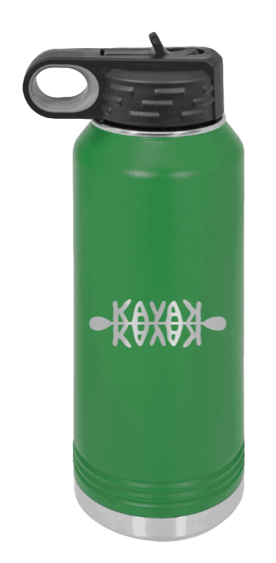 Kayak - 32oz Water Bottle Laser Engraved- Green