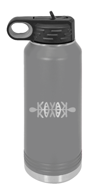 Kayak - 32oz Water Bottle Laser Engraved- Dark Grey
