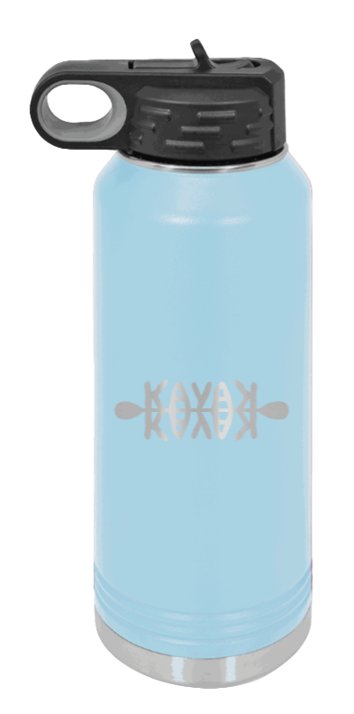 Kayak - 32oz Water Bottle Laser Engraved- Light Blue