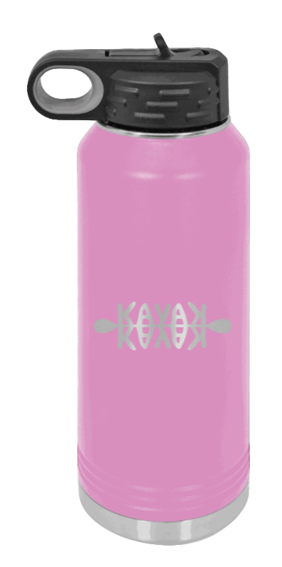 Kayak - 32oz Water Bottle Laser Engraved- Light Purple