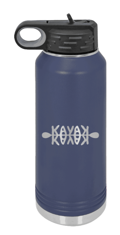 Kayak - 32oz Water Bottle Laser Engraved- Navy