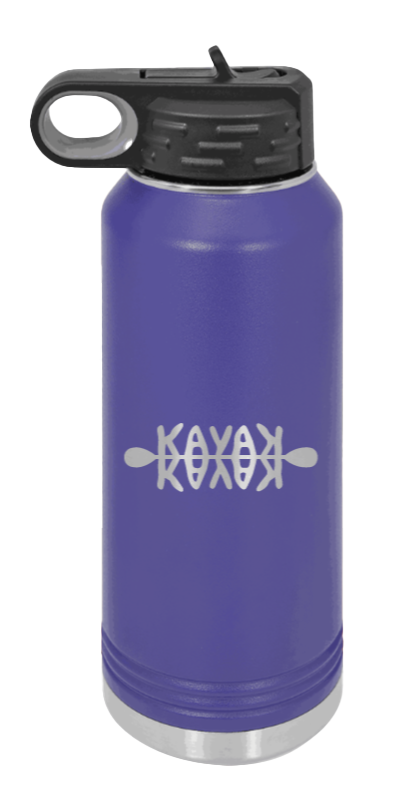 Kayak - 32oz Water Bottle Laser Engraved- Purple