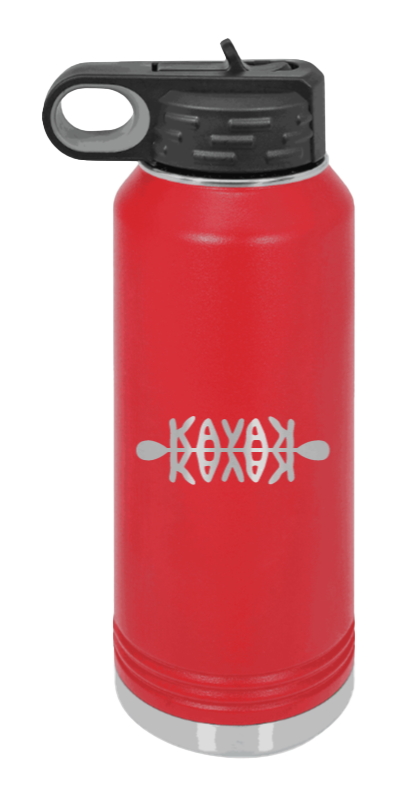 Kayak - 32oz Water Bottle Laser Engraved- Red