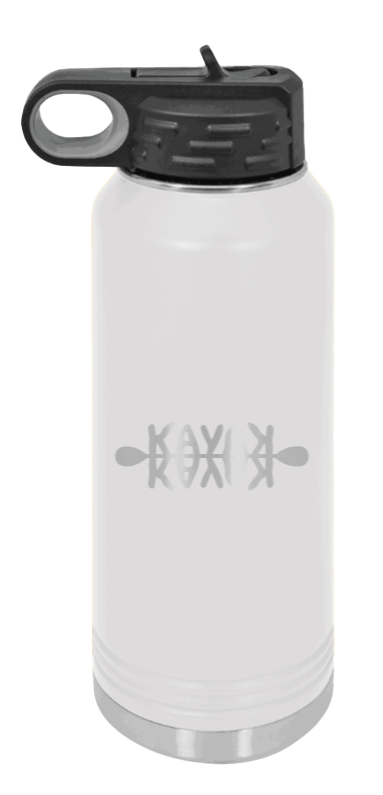 Kayak - 32oz Water Bottle Laser Engraved- White