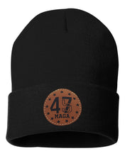 Load image into Gallery viewer, Trump 45 47  Leather Patch Beanie
