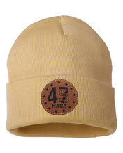 Load image into Gallery viewer, Trump 45 47  Leather Patch Beanie
