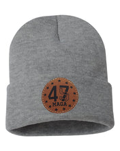 Load image into Gallery viewer, Trump 45 47  Leather Patch Beanie
