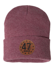 Load image into Gallery viewer, Trump 45 47  Leather Patch Beanie
