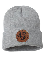 Load image into Gallery viewer, Trump 45 47  Leather Patch Beanie
