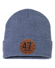 Load image into Gallery viewer, Trump 45 47  Leather Patch Beanie
