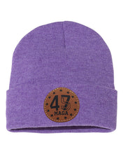 Load image into Gallery viewer, Trump 45 47  Leather Patch Beanie
