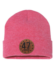 Load image into Gallery viewer, Trump 45 47  Leather Patch Beanie
