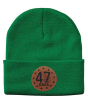 Load image into Gallery viewer, Trump 45 47  Leather Patch Beanie
