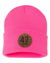 Load image into Gallery viewer, Trump 45 47  Leather Patch Beanie
