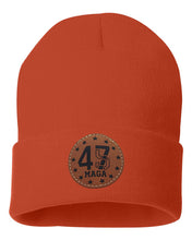 Load image into Gallery viewer, Trump 45 47  Leather Patch Beanie
