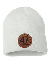 Load image into Gallery viewer, Trump 45 47  Leather Patch Beanie
