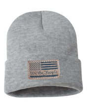 Load image into Gallery viewer, We The People Leather Patch Beanie
