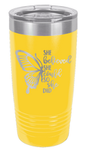 Load image into Gallery viewer, She Believed She Could Laser Engraved Tumbler (Etched)
