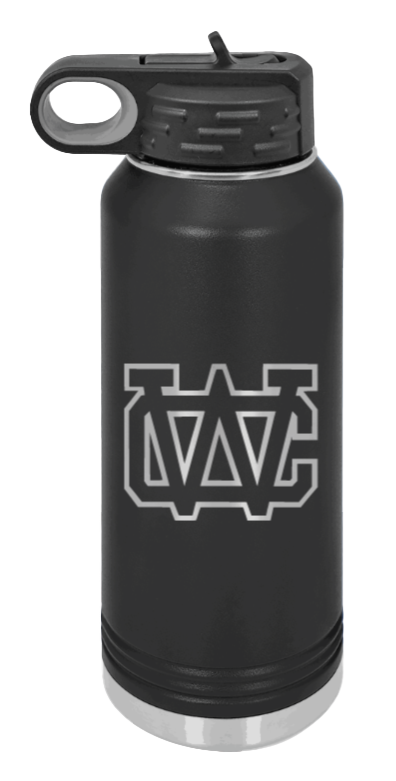 Warren County High School TN - 32oz Water Bottle Laser Engraved- Black
