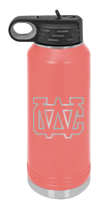 Warren County High School TN - 32oz Water Bottle Laser Engraved- Coral