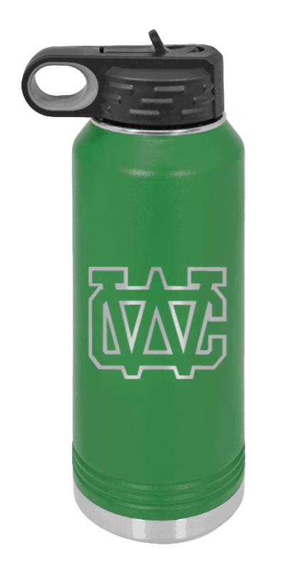 Warren County High School TN - 32oz Water Bottle Laser Engraved- Green