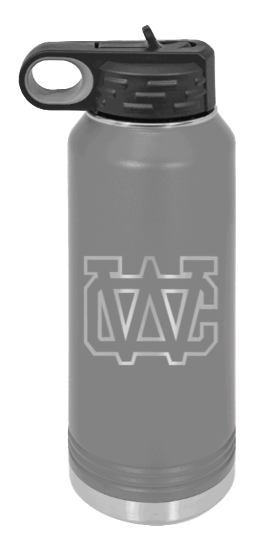 Warren County High School TN - 32oz Water Bottle Laser Engraved- Dark Grey