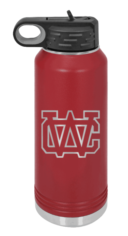 Warren County High School TN - 32oz Water Bottle Laser Engraved- Maroon