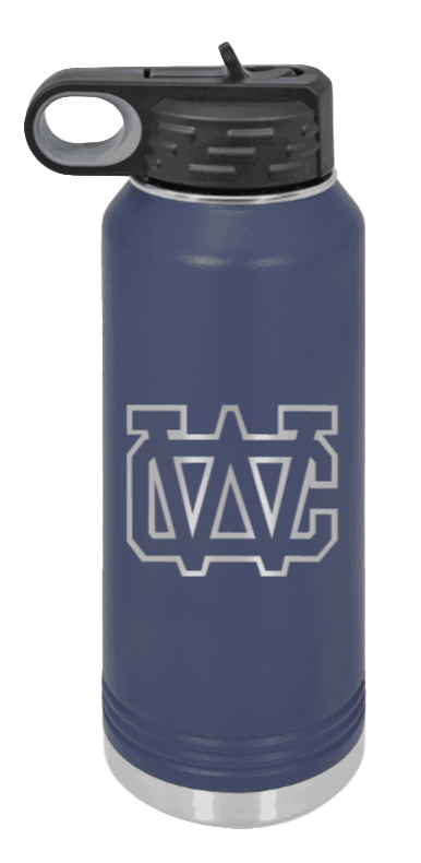 Warren County High School TN - 32oz Water Bottle Laser Engraved- Navy
