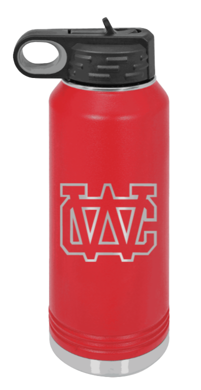 Warren County High School TN - 32oz Water Bottle Laser Engraved- Red