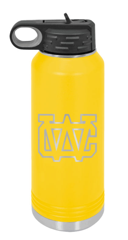 Warren County High School TN - 32oz Water Bottle Laser Engraved- Yellow