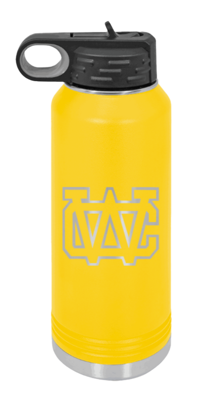 Warren County High School TN - 32oz Water Bottle Laser Engraved- Yellow