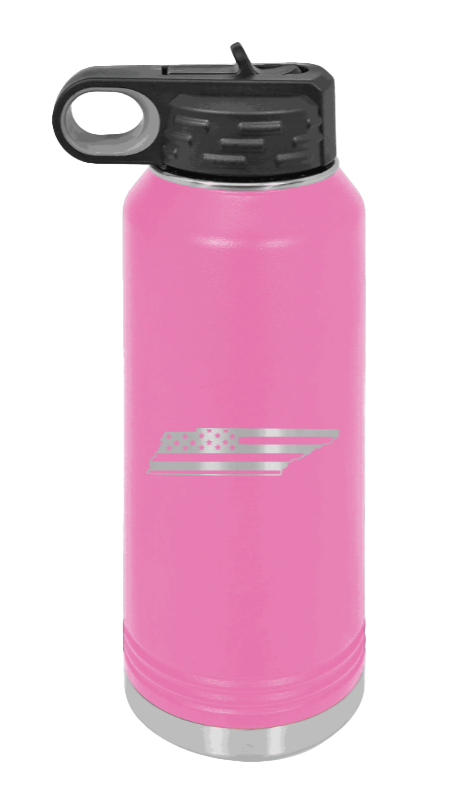 Tennessee Flag - 32oz Water Bottle Laser Engraved- Pink