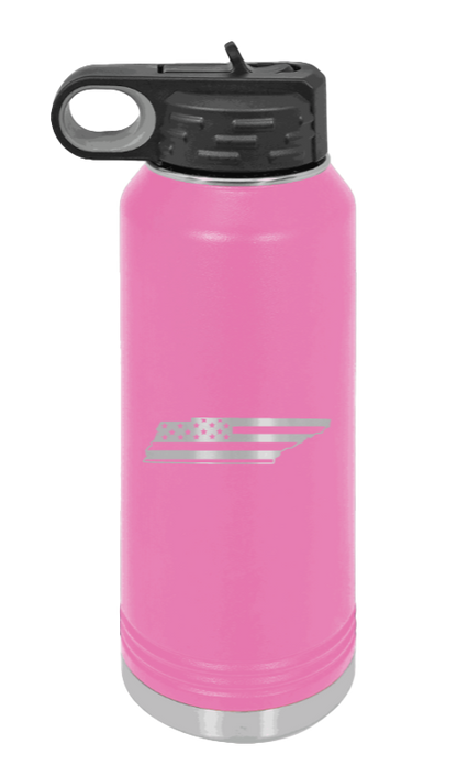 Tennessee Flag - 32oz Water Bottle Laser Engraved- Pink