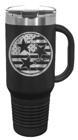 Tennessee Tri-Star Flag 40oz Handle Mug Laser Engraved