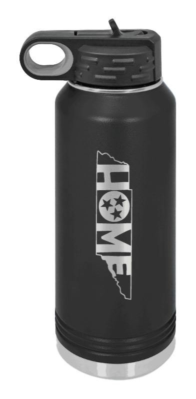 Tennessee Home - 32oz Water Bottle Laser Engraved- Black