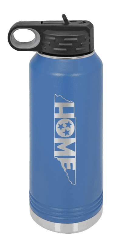 Tennessee Home - 32oz Water Bottle Laser Engraved- Royal Blue