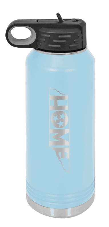 Tennessee Home - 32oz Water Bottle Laser Engraved- Light Blue