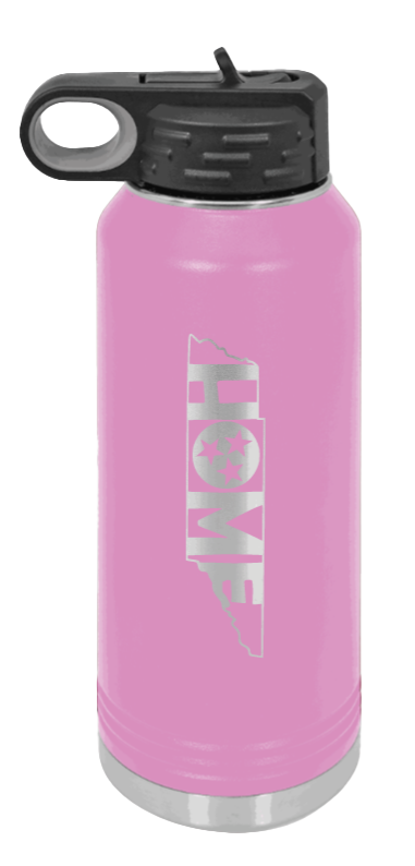 Tennessee Home - 32oz Water Bottle Laser Engraved- Light Purple