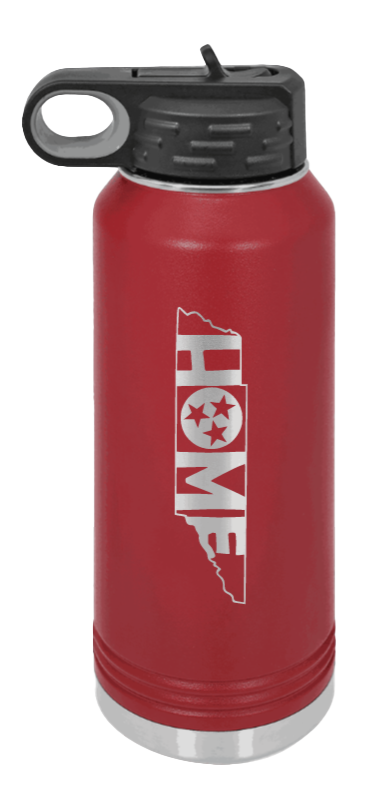 Tennessee Home - 32oz Water Bottle Laser Engraved- Maroon