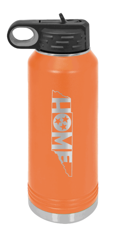 Tennessee Home - 32oz Water Bottle Laser Engraved- Orange