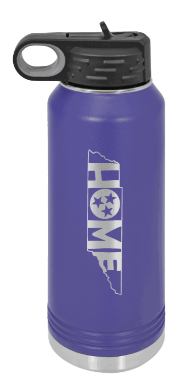 Tennessee Home - 32oz Water Bottle Laser Engraved- Purple