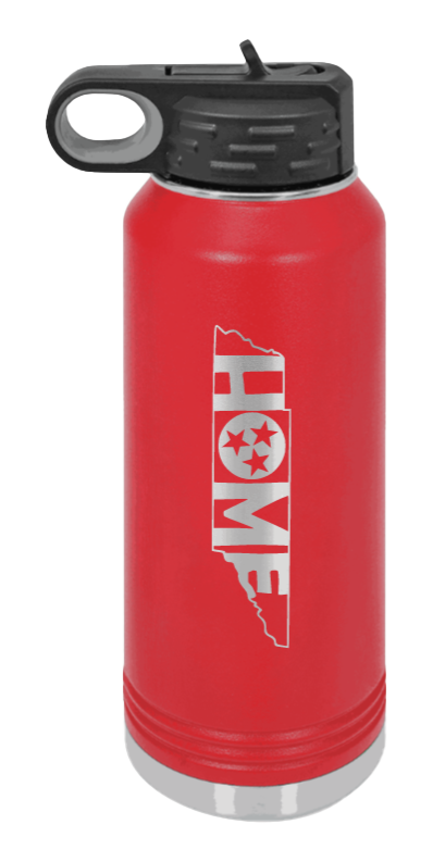 Tennessee Home - 32oz Water Bottle Laser Engraved- Red