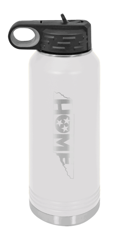 Tennessee Home - 32oz Water Bottle Laser Engraved- White