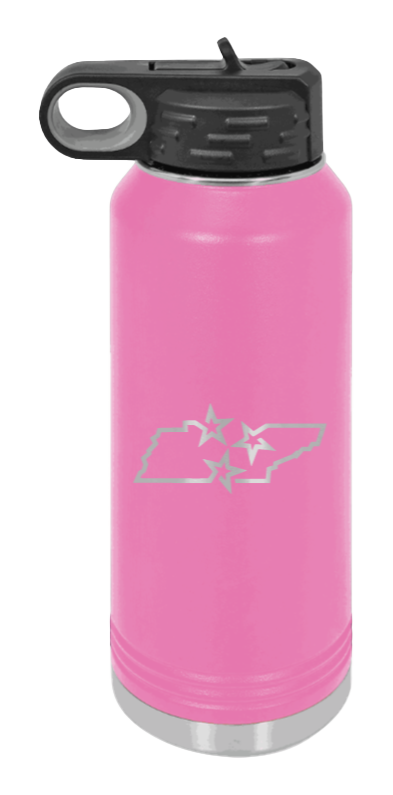 Tennessee Tristar State - 32oz Water Bottle Laser Engraved- Pink
