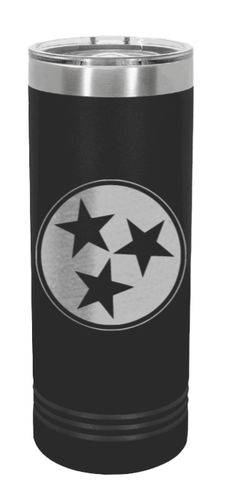 Tennessee Tri-Star Laser Engraved Skinny Tumbler (Etched)