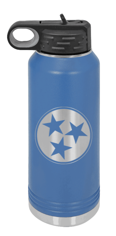 Tennessee Tristar - 32oz Water Bottle Laser Engraved- Royal Blue