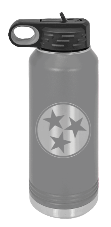 Tennessee Tristar - 32oz Water Bottle Laser Engraved- Dark Grey